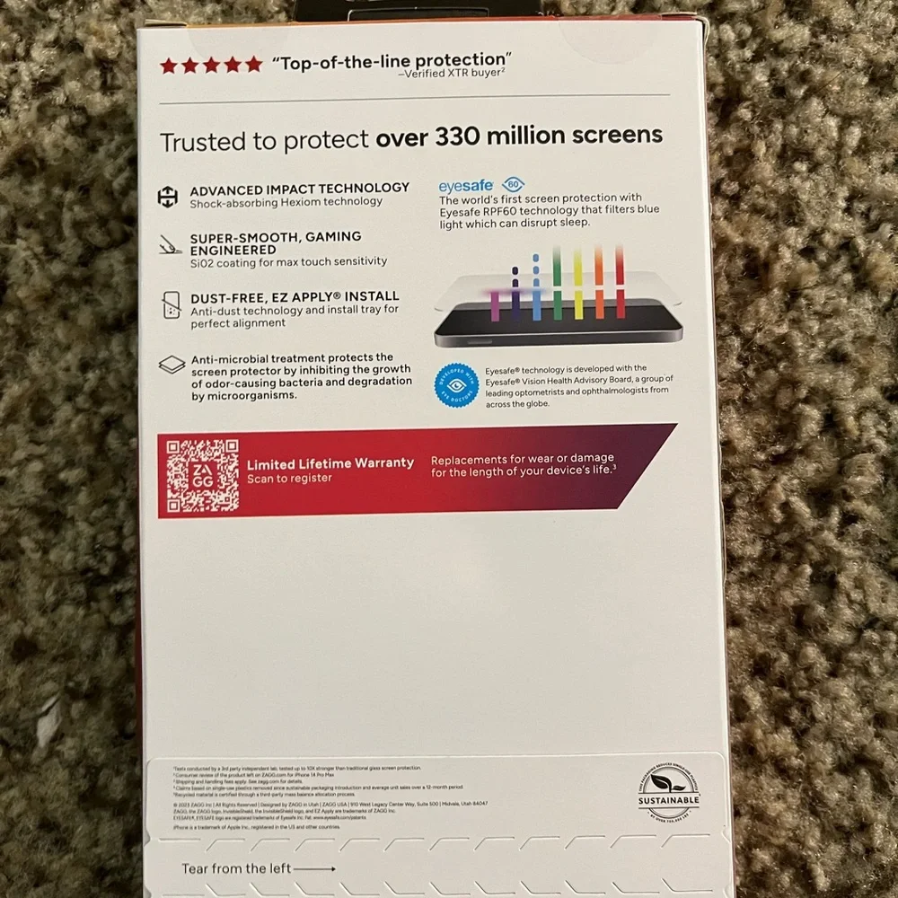 Zagg XTR3 screen protector for iPhone 15 pro